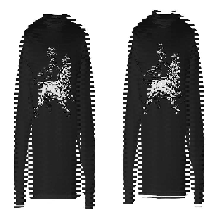 Ethiopian Rasta Lion Of Judah With Ethiopian Cross Long Sleeve T-Shirt T-Shirt Gifts ideas