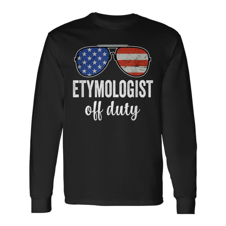 Etymologist Off Duty American Flag Sunglasses Long Sleeve T-Shirt
