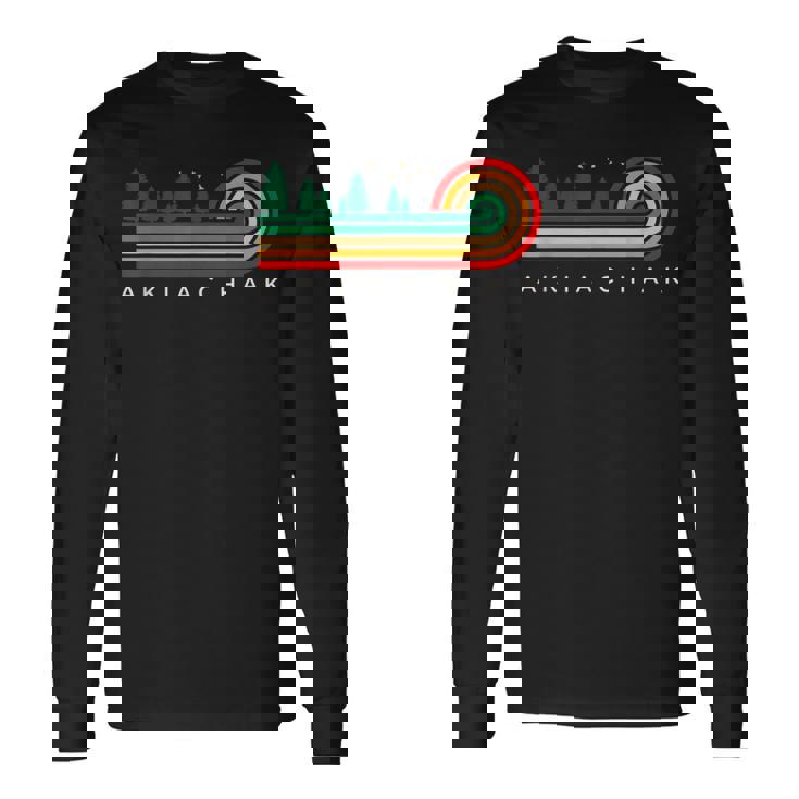 Evergreen Vintage Stripes Akiachak Alaska Long Sleeve T-Shirt Gifts ideas Evergreen Vintage Stripes Akiachak Alaska Long Sleeve T-Shirt Gifts ideas