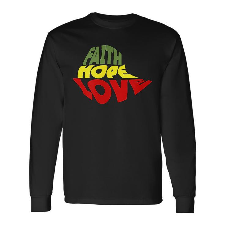 Faith Hope And Love On Ethiopian Map Trendy Long Sleeve T-Shirt T-Shirt