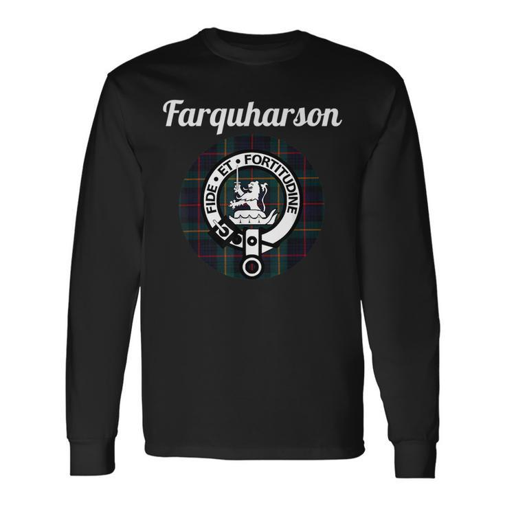 Farquharson Clan Scottish Name Coat Of Arms Tartan Long Sleeve T-Shirt