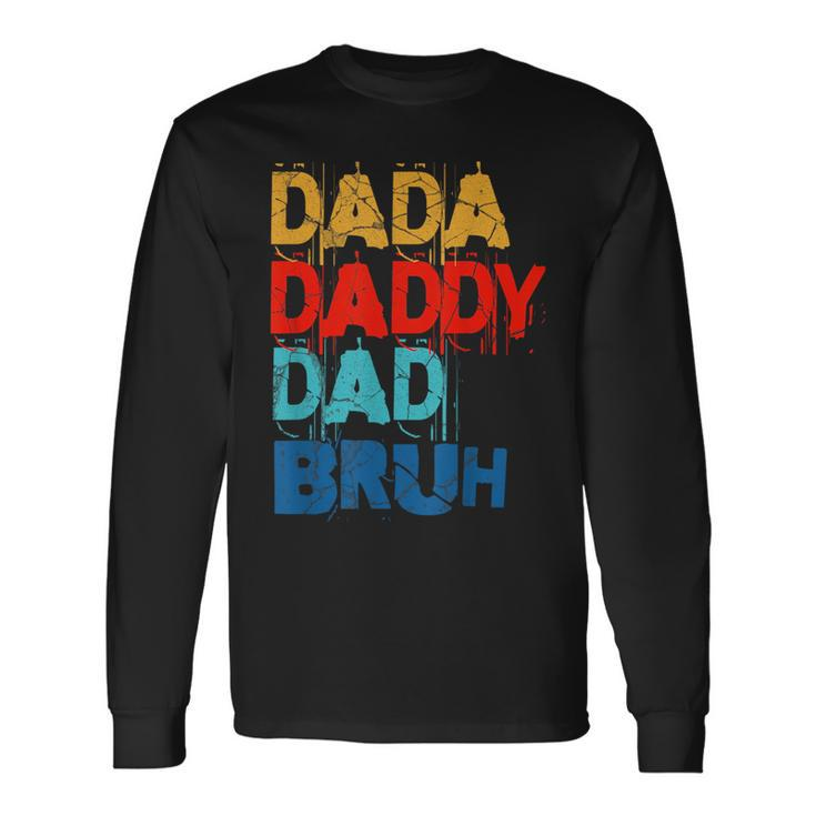 Fathers Day 2023 Dad Daddy Retro Long Sleeve T-Shirt