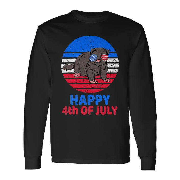 Ferret 4Th Of July For Ferret Lover Retro July 4Th Long Sleeve T-Shirt