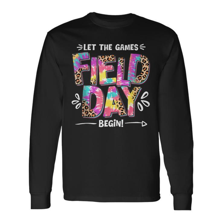 Field Day Let The Games Begin Leopard Tie Dye Field Day Long Sleeve T-Shirt T-Shirt