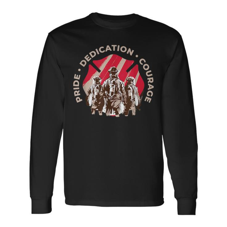 Firefighter Dad Pride Dedication Courage Rescue Team Long Sleeve T-Shirt T-Shirt Gifts ideas
