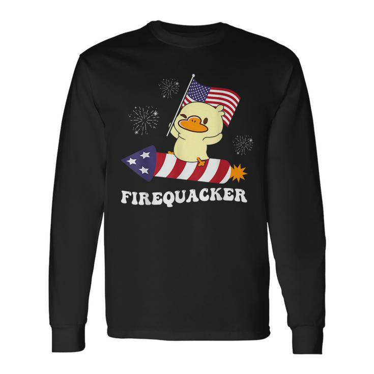 Firequacker Fireworks American Patriotic 4Th July Patriotic Long Sleeve T-Shirt