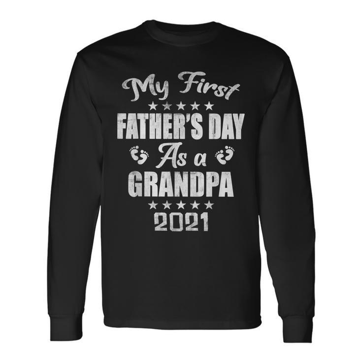 My First Fathers Day As A Grandpa New Baby Announcement Long Sleeve T-Shirt T-Shirt