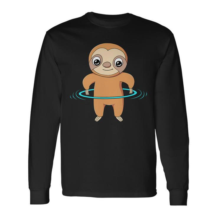 Fitness Dance Hula Hoop Sloth Long Sleeve T-Shirt