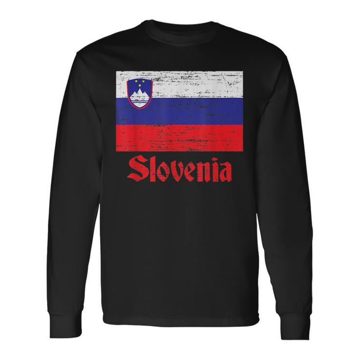 Flag Of Slovenia Slovenian Flag Pride Long Sleeve T-Shirt