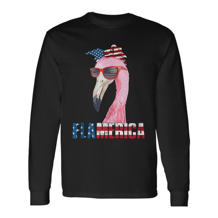 Flamingo 4Th Of July Flamerica Patriotic Long Sleeve T-Shirt