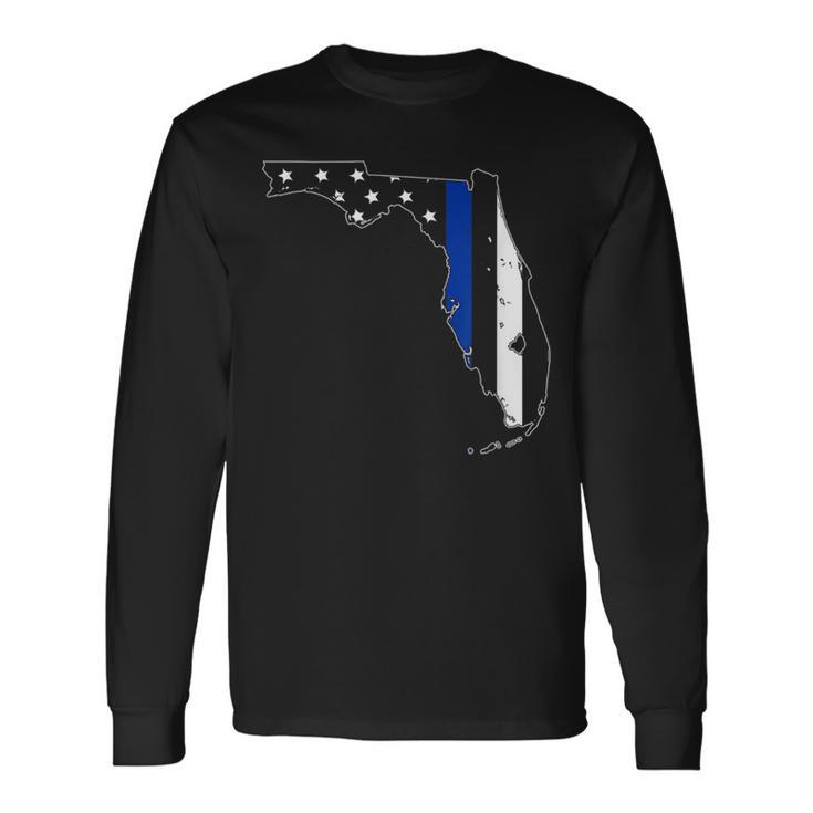 Florida Thin Blue Line Police State Long Sleeve T-Shirt T-Shirt