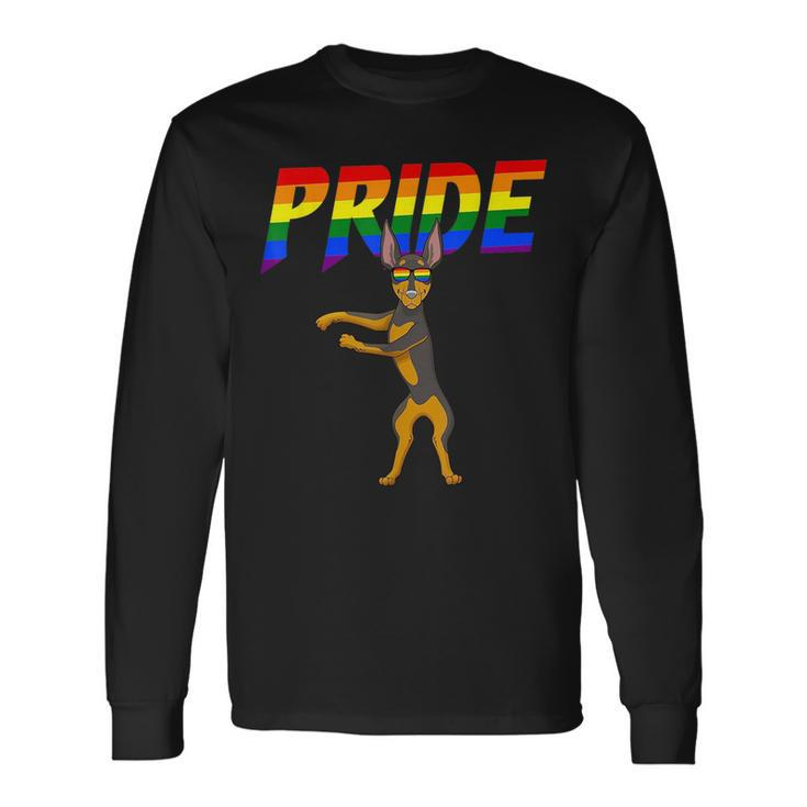 Flossing Doberman Pinscher Lesbian Gay Lgbt Pride Long Sleeve T-Shirt T-Shirt