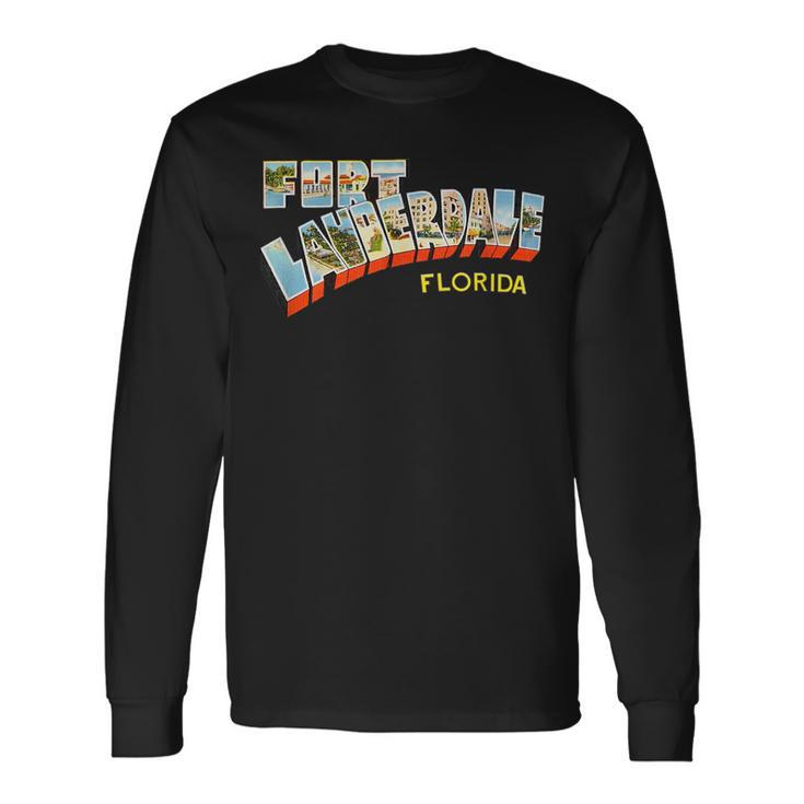 Fort Lauderdale Florida Fl Vintage Retro Long Sleeve T-Shirt T-Shirt