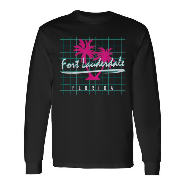 Fort Lauderdale Florida Souvenirs Vintage Pattern Long Sleeve T-Shirt T-Shirt