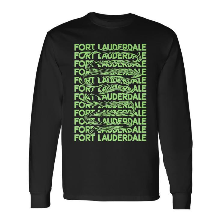 Fort Lauderdale Florida Vintage Psychedelic Long Sleeve T-Shirt T-Shirt