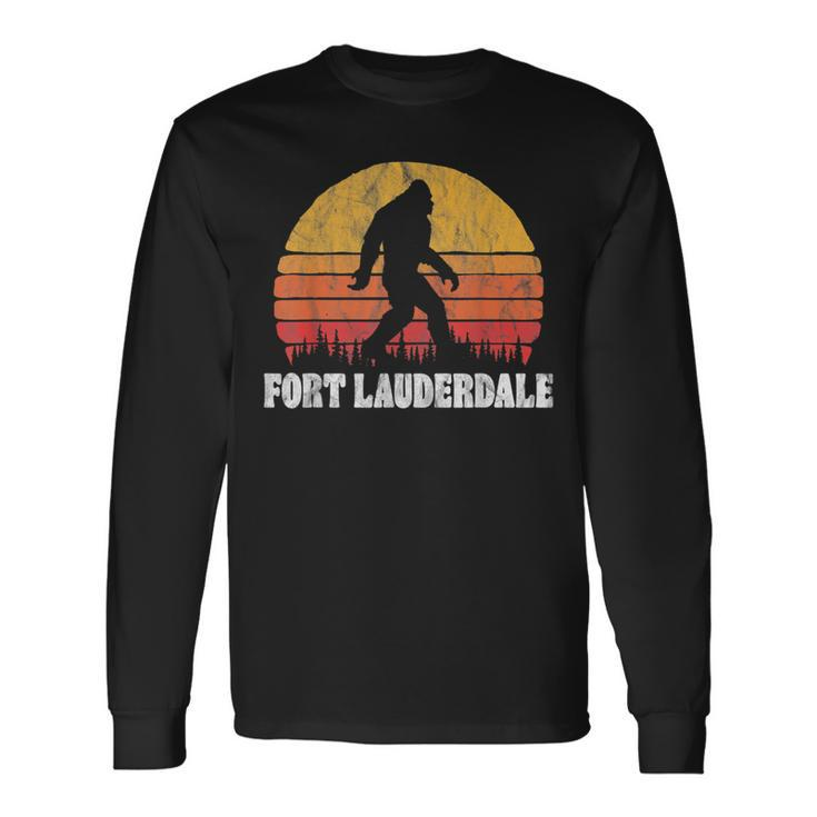 Fort Lauderdale Vintage Eighties Bigoot Retro Sunset Long Sleeve T-Shirt