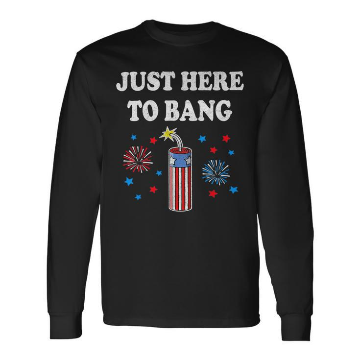 Fourth Of July 4Th Of July Im Just Here To Bang 4 Long Sleeve T-Shirt