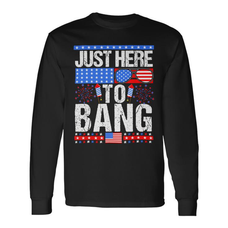 Fourth Of July 4Th Of July Im Just Here To Bang Patriotic Long Sleeve T-Shirt