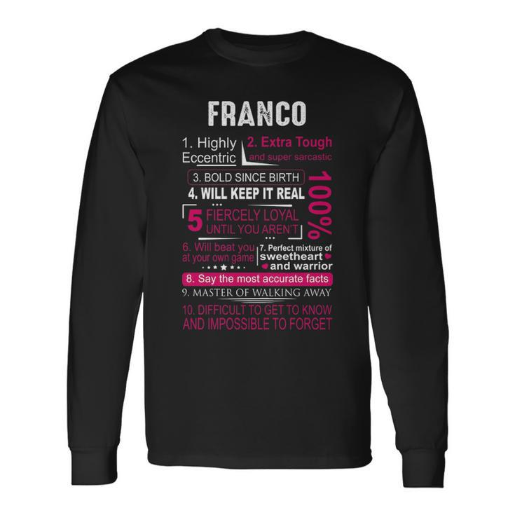 Franco Name Franco Name V2 Long Sleeve T-Shirt