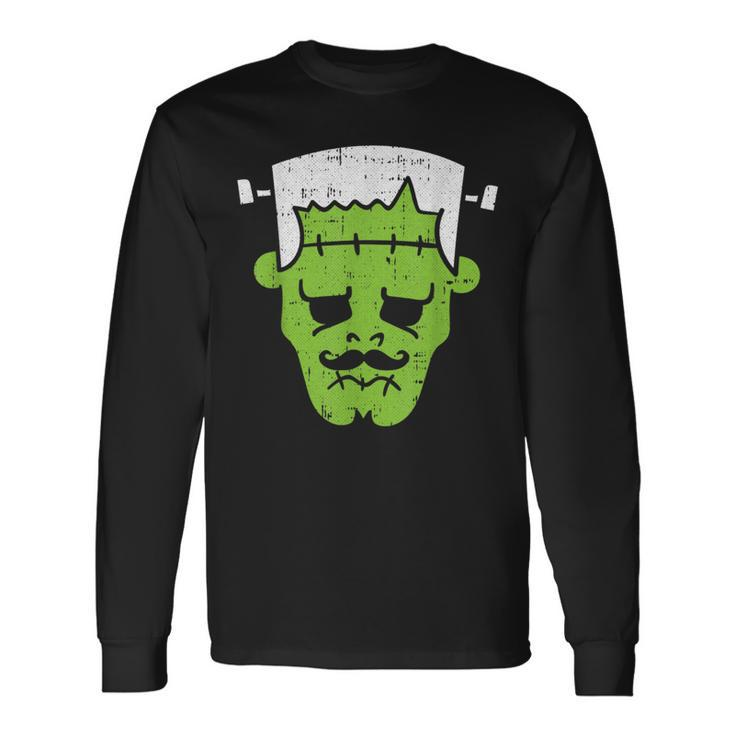 Frankenstein Lazy Halloween Costume Horror Movie Monster Halloween Costume Long Sleeve T-Shirt Gifts ideas