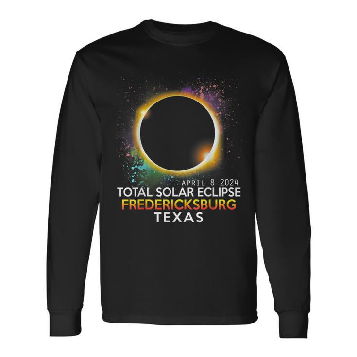 Fredericksburg Texas Totality Total Solar Eclipse 2024 Long Sleeve T-Shirt