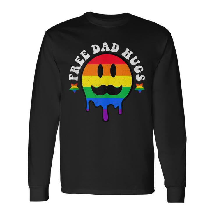 Free Dad Hugs Smile Face Gay Pride Daddy Lgbt Fathers Day Long Sleeve T-Shirt T-Shirt