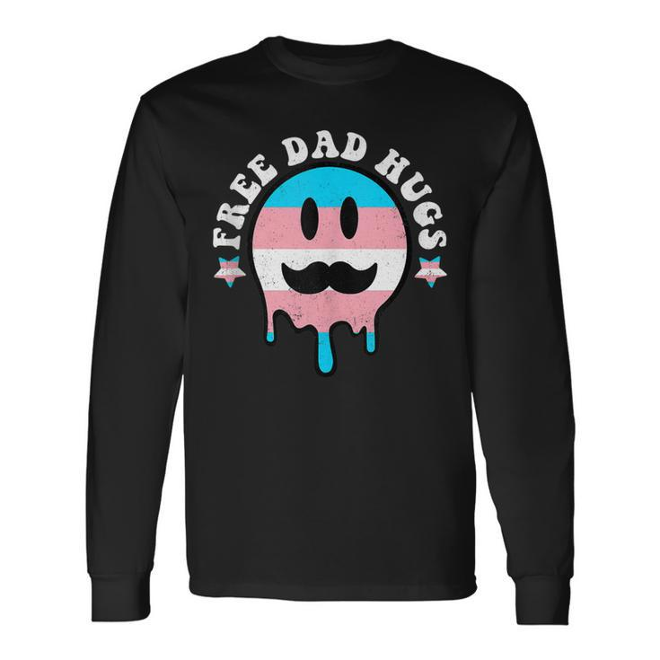Free Dad Hugs Smile Face Trans Daddy Lgbt Fathers Day Long Sleeve T-Shirt T-Shirt