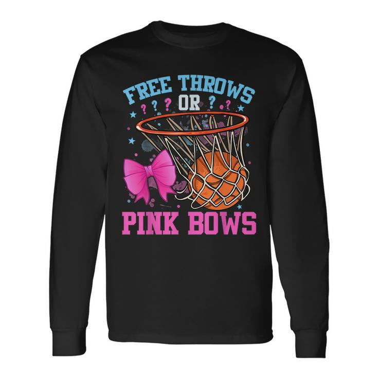Free Throws Or Pink Bows Pregnancy Basketball Pink Or Blue Long Sleeve
