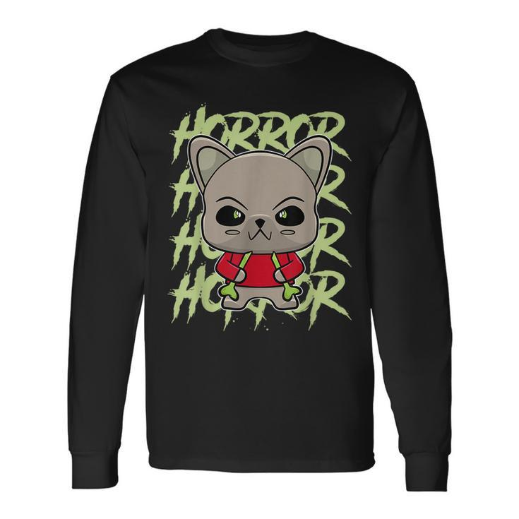 French Bulldog Anime Dog Horror Occult Horror Long Sleeve T-Shirt