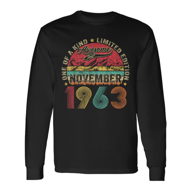 60 Years Old November 1963 Vintage 60Th Birthday Long Sleeve T-Shirt Gifts ideas