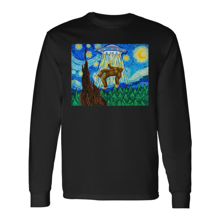 Bigfoot Bigfoot Starry Night Sasquatch Bigfoot Long Sleeve T-Shirt