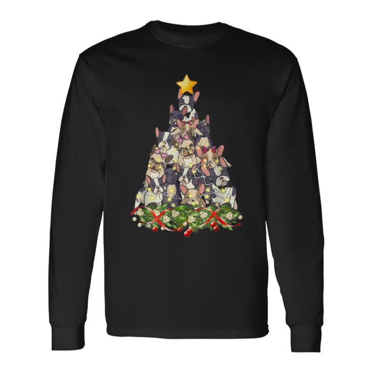 Christmas Tree French Bulldog Ugly Christmas Sweaters Long Sleeve T-Shirt