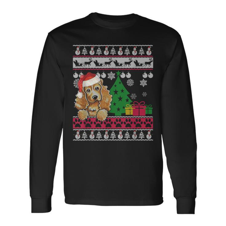 Cocker Spaniel Christmas Ugly Sweater Dog Lover Xmas Long Sleeve T-Shirt