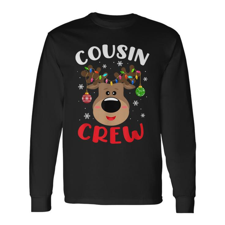Cousin Crew Cute Reindeer Family Matching Pajama Xmas Long Sleeve T-Shirt