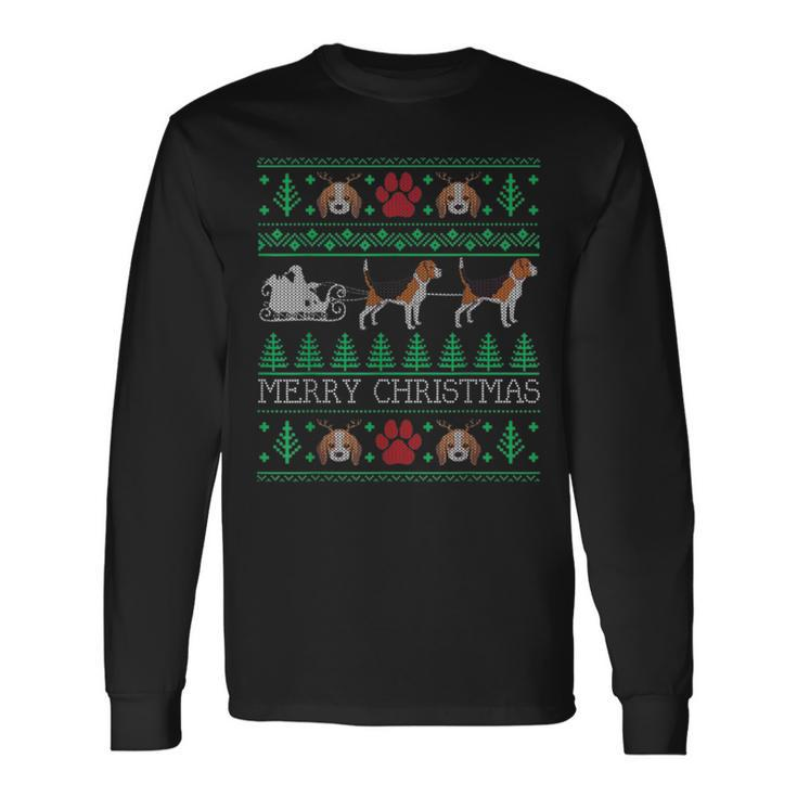 Dog Beagle Ugly Christmas Sweaters Long Sleeve T-Shirt