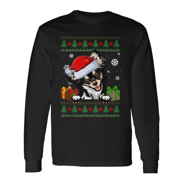 Dog Lovers Chihuahua Santa Hat Ugly Christmas Sweater Long Sleeve T-Shirt Gifts ideas