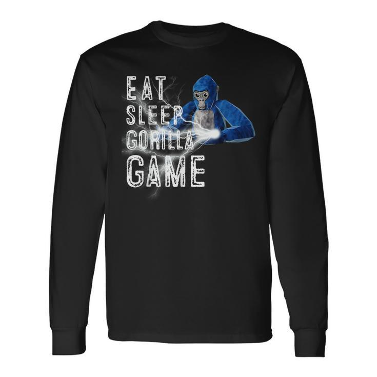 Eat Sleep Gorilla Monke Tag Gorilla Vr Gamer Long Sleeve T-Shirt
