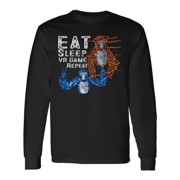 Eat Sleep Gorilla Vr Game Monke Tag Vr Game Long Sleeve T-Shirt