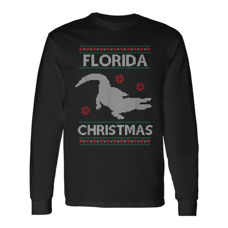 Florida Christmas Holiday Ugly Sweater Style Long Sleeve T-Shirt
