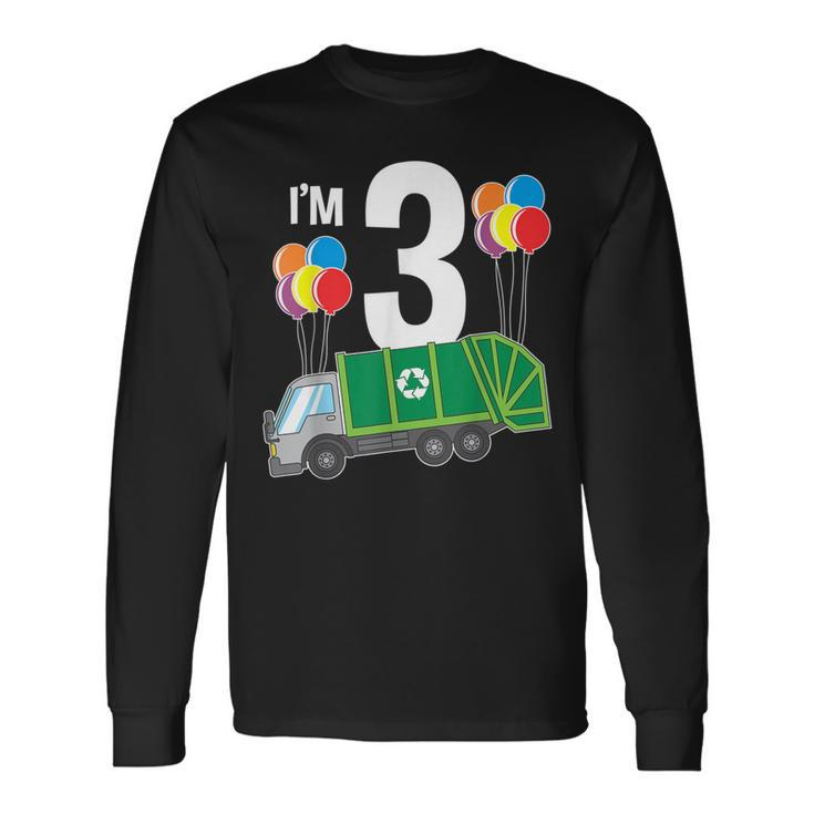 Garbage Truck 3Rd Birthday Party Kid's Long Sleeve T-Shirt