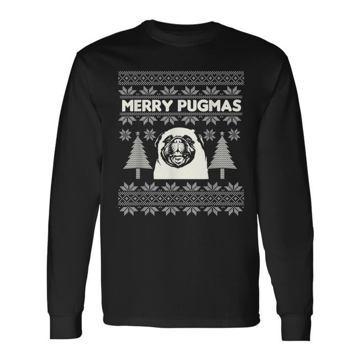 Merry Christmas Pug Ugly Christmas Sweater Long Sleeve T-Shirt Gifts ideas