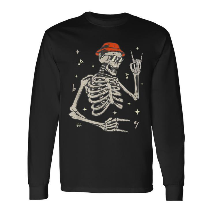 Halloween Rocker Skeleton Hand Rock On Costume Long Sleeve T-Shirt