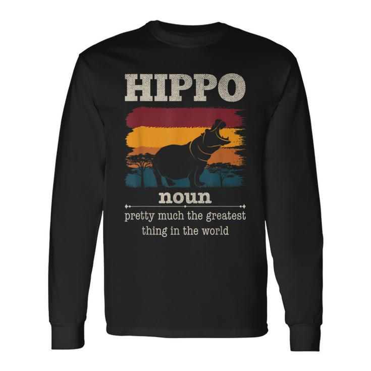 Hippo Definition Cool Hippo Animals Humor Hippopotamus Long Sleeve