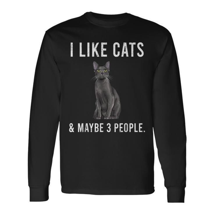 I Like Korats Cats And Maybe 3 People Long Sleeve T-Shirt