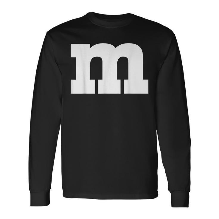 Letter M Chocolate Candy Halloween Team Groups Costume Long Sleeve