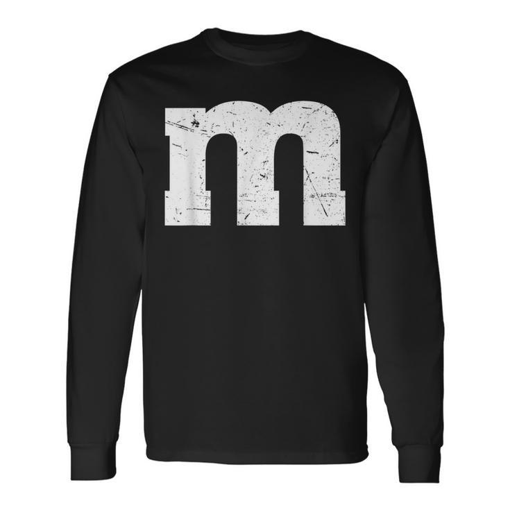 Letter M Groups Halloween 2023 Team Costume Distressed Long Sleeve T-Shirt