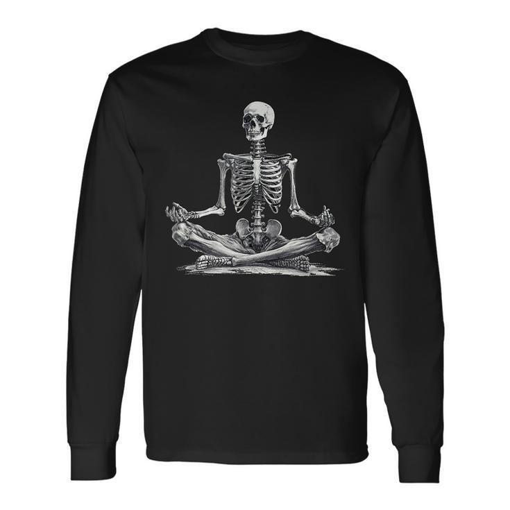 Meditation Yoga Skeleton Halloween Long Sleeve
