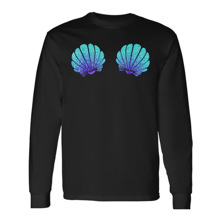 Mermaid Sea Shell Bra Costume Halloween Long Sleeve T-Shirt