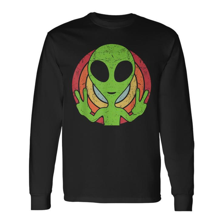 Retro 80'S Style Vintage Ufo Lover Alien Space Long Sleeve Gifts ideas