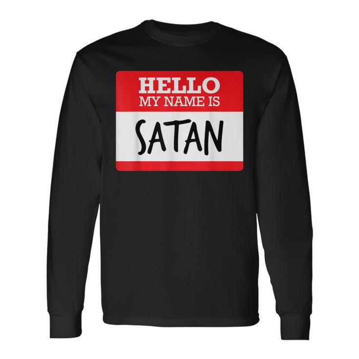 Simple Hello My Name Is Satan Costume T Long Sleeve T-Shirt
